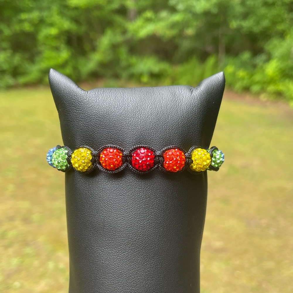 Rainbow Shamballa Macrame Bracelet